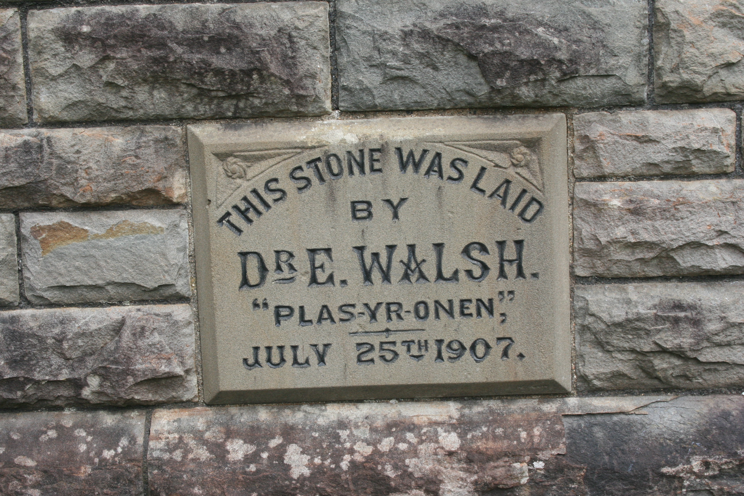 Foundation stone of the English Congregational Church, Ystradgynlais
