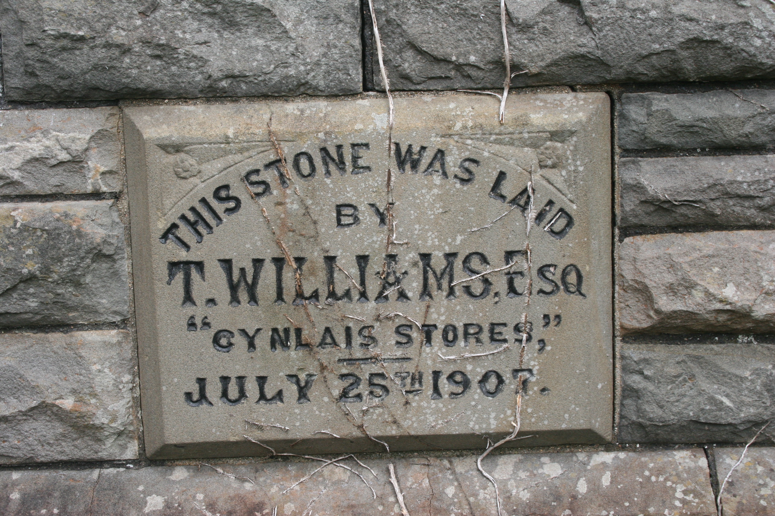 Foundation stone of the English Congregational Church, Ystradgynlais