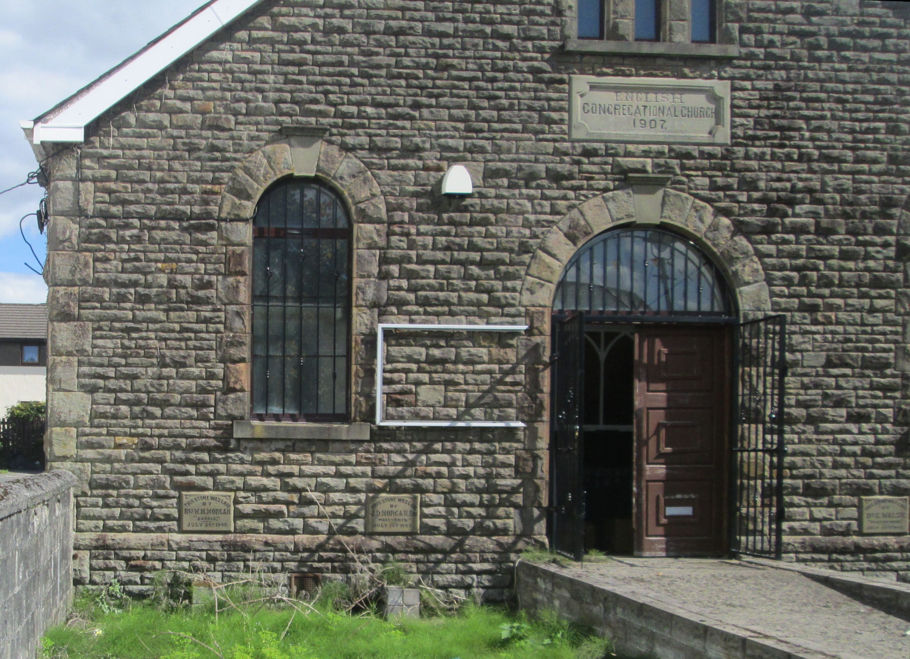 The left side of the building of the English Congregational Church