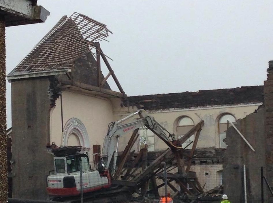 Soar Chapel, Seven Sisters, being demolished