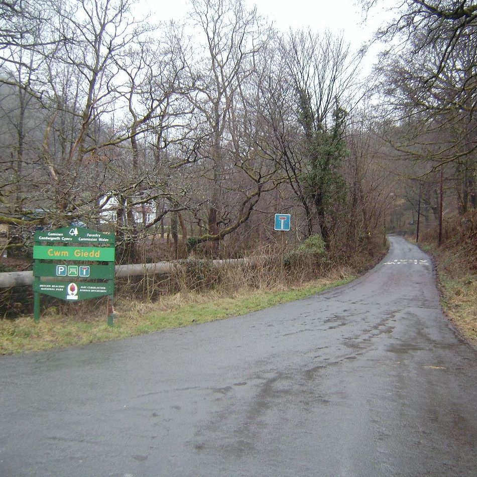 The entry to the Brecon Beacons National Park at Cwm Giedd